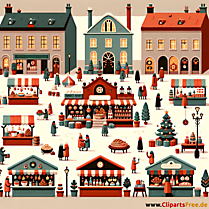 Julemarked vintage clipart