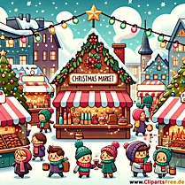 Božićni sajam vintage clipart besplatno