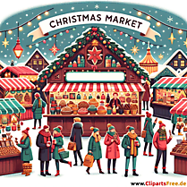 Julemarked vintage illustration