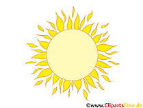 Gelbe Sonne scheint Clipart, Illustration, Bild