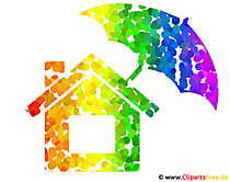 Regenbogen Haus Bild - Clipart