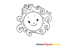 Smiling sun clip art, image, cartoon, comic, pic free