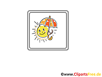 Sonne mmit Regenschirm  Wetter Icon, Bild, Clipart, Grafik