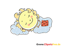 Sonne schlaeft, Abend, Nacht Clipart, Comic, Cartoon, Bild, Grafik gratis