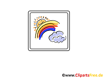 Wetter Icon, Bild, Clipart, Grafik - Sonne, Regenbogen und Wolke