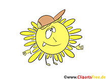 Witzige Comic Sonne Illustration in Hochauflösung, Clipart, Bild