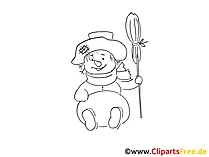 Cliparts schwarz weiss kostenlos Schneemann