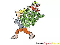 Tanennbaum schlagen Cartoon, Clipart, Bild, Illustration