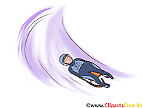 Rennrodeln Illustration - Wintersport Cliparts, Bilder