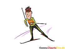 Skilanglauf Clipart, Bild, Illustration Wintersportarten