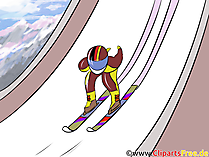 Skispringen Illustration - Wintersport Cliparts, Bilder