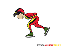 Winter Olympiade Illustration, Clipart, Bild, Schlittschuh Lafen