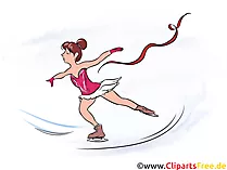 Wintersport Clipart, Bild - Eiskunstlauf Frauen