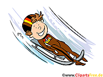 Wintersport Cliparts, Bilder Rennrodeln