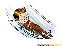 Wintersport Cliparts, Bilder Rennrodeln