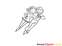 Eiskunstlauf Zeichnung, Bild, Clipart