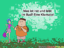 Klomate im Bad - Scherz Frage mit Antwort