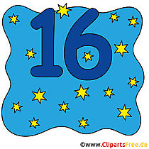 16 - Ziffern Stock Bilder